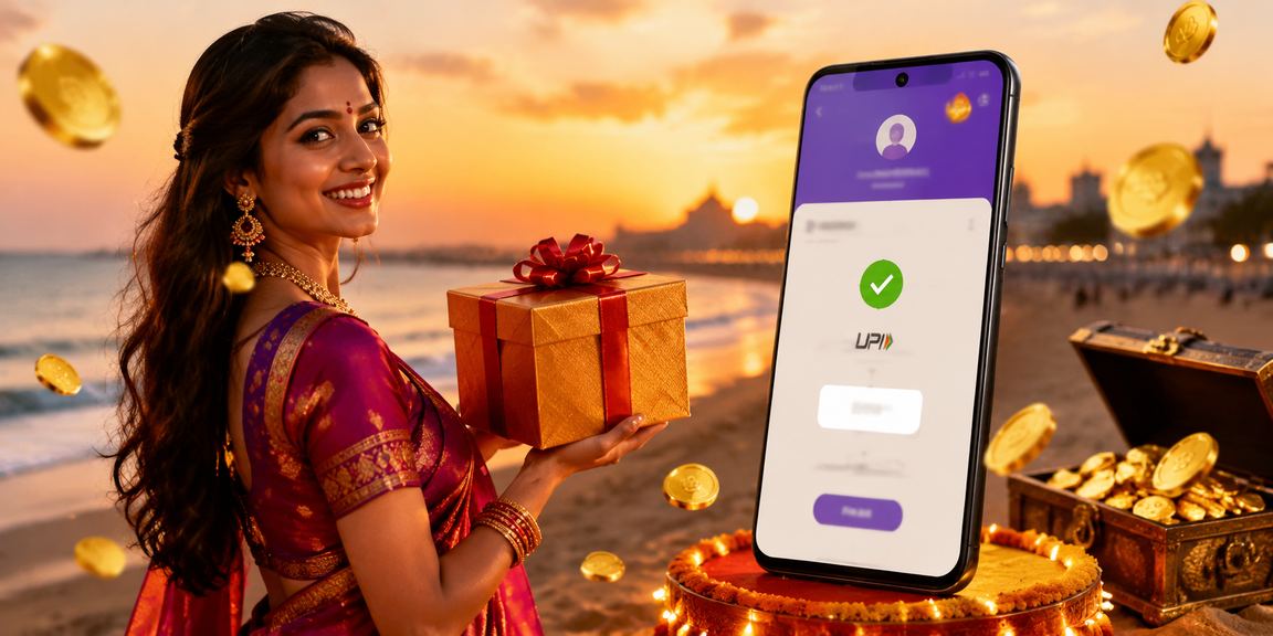 Indian user navigating payment options on mobile device