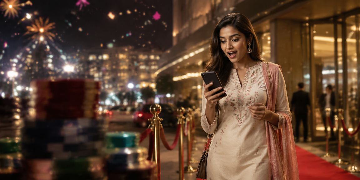 Indian player enjoying mobile casino games on device in Delhi